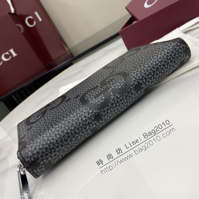 Gucci專櫃古馳最新款經典字母交織圖案拉鏈長夾錢包 jh2645型號：739484